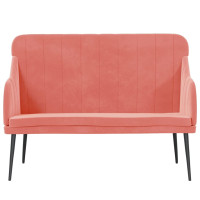 Produktbild för Bänk rosa 110x76x80 cm sammet