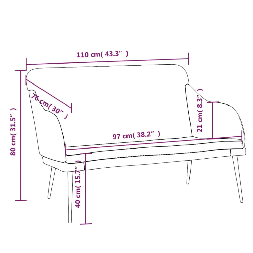 Produktbild för Bänk rosa 110x76x80 cm sammet