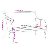 Produktbild för Bänk rosa 110x76x80 cm sammet