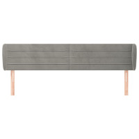 Produktbild för Sänggavel med kanter ljusgrå 183x23x78/88 cm sammet