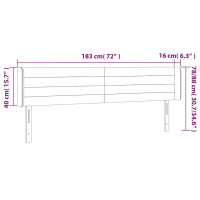 Produktbild för Sänggavel LED mörkgrön 183x16x78/88 cm sammet