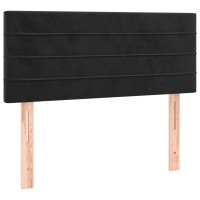 Produktbild för Ramsäng med madrass svart 80x200 cm sammet