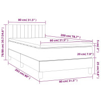 Produktbild för Ramsäng med madrass mörkgrön 80x200 cm sammet