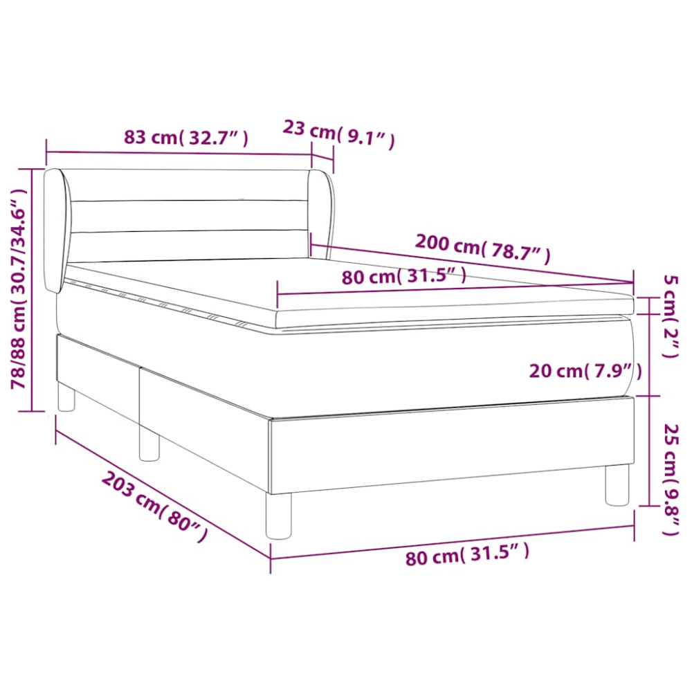 Produktbild för Ramsäng med madrass mörkgrön 80x200 cm sammet