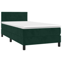 Produktbild för Ramsäng med madrass mörkgrön 80x200 cm sammet