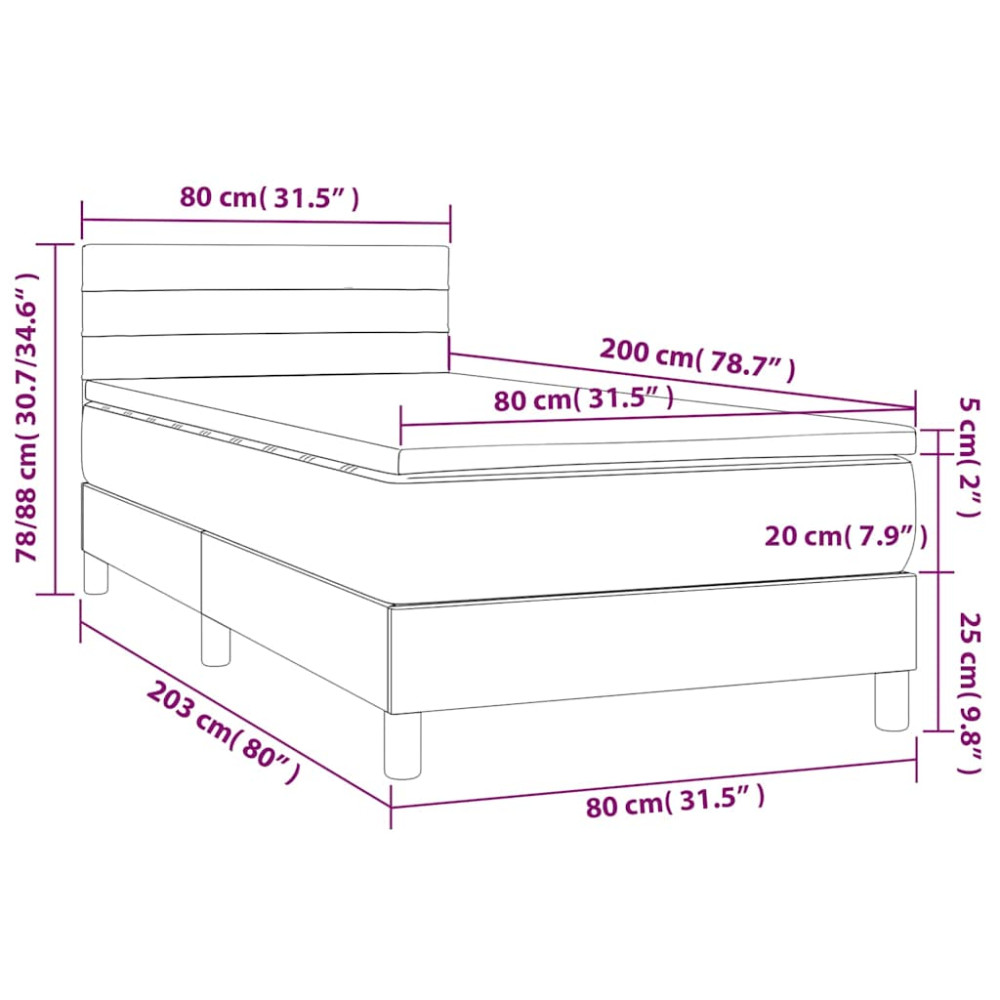 Produktbild för Ramsäng med madrass mörkgrön 80x200 cm sammet