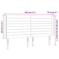 Produktbild för Sänggavel LED mörkblå 183x16x118/128 cm sammet