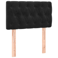 Produktbild för Ramsäng med madrass svart 80x200 cm sammet