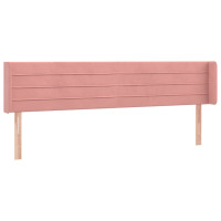 Produktbild för Sänggavel med kanter rosa 183x16x78/88 cm sammet