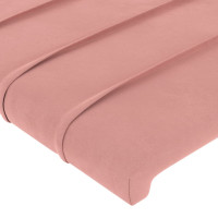 Produktbild för Sänggavel med kanter rosa 183x16x118/128 cm sammet