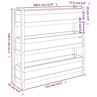 Produktbild för Odlingslåda grå 112x25x104,5 cm massiv furu