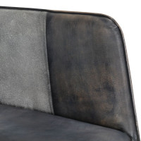 Miniatyr av produktbild för Gungfåtölj grå äkta läder och kanvas