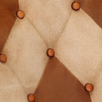 Miniatyr av produktbild för Gungfåtölj brun äkta läder och kanvas
