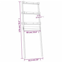 Produktbild för Badrumshylla vit 63,5x32x179 cm massiv furu