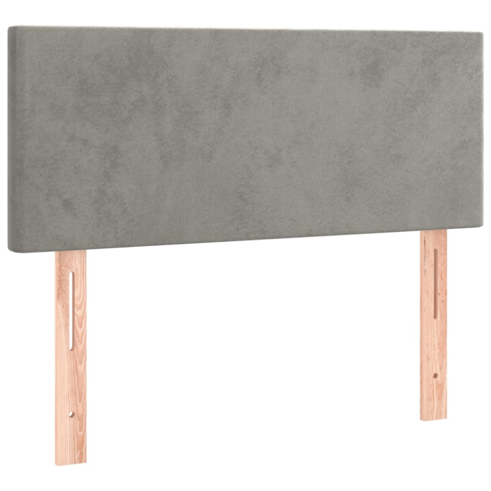 Produktbild för Ramsäng med madrass ljusgrå 80x200 cm sammet