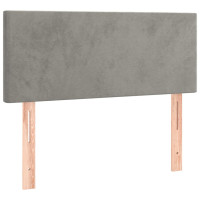 Produktbild för Ramsäng med madrass ljusgrå 80x200 cm sammet