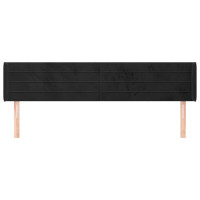 Produktbild för Sänggavel med kanter svart 183x16x78/88 cm sammet
