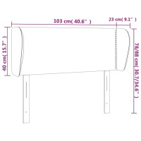 Produktbild för Sänggavel med kanter mörkgrå 103x23x78/88 cm sammet