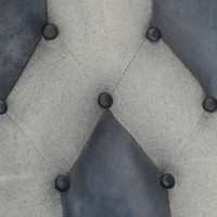 Produktbild för Gungstol med fotpall grå äkta läder och kanvas