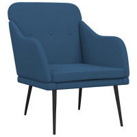 Produktbild för Fåtölj blå 63x76x80 cm tyg