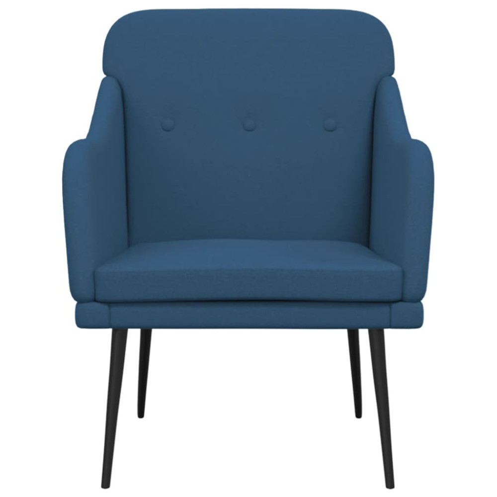 Produktbild för Fåtölj blå 63x76x80 cm tyg