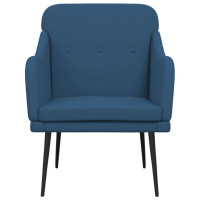 Produktbild för Fåtölj blå 63x76x80 cm tyg