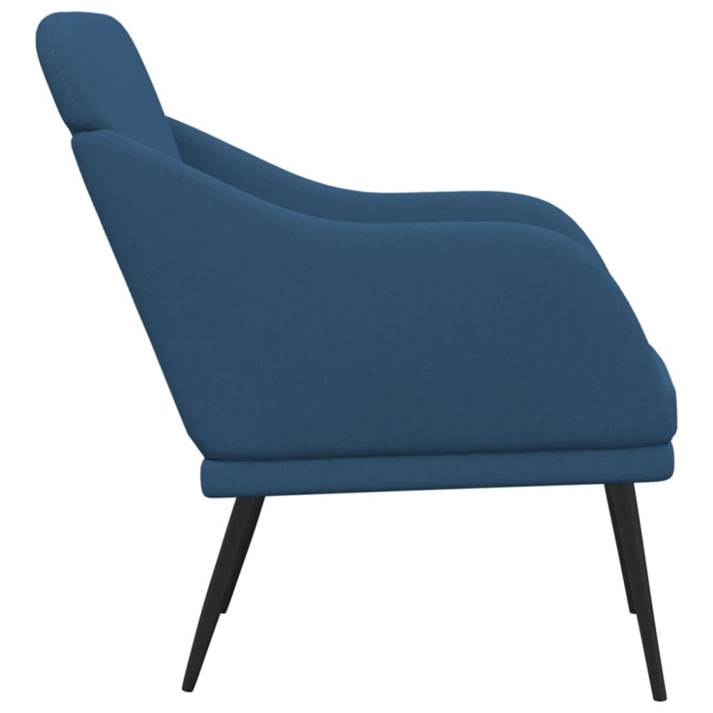 Produktbild för Fåtölj blå 63x76x80 cm tyg