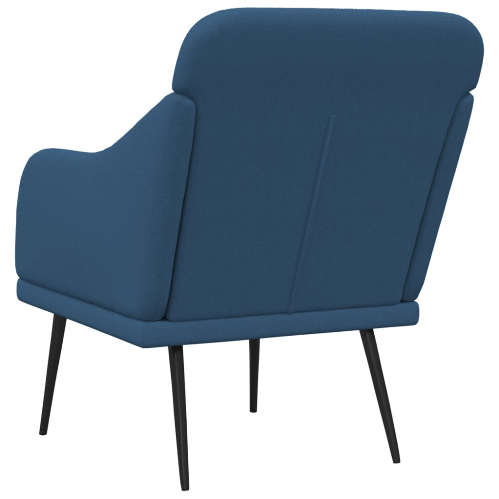 Produktbild för Fåtölj blå 63x76x80 cm tyg