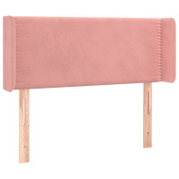 Produktbild för Sänggavel LED rosa 103x16x78/88 cm sammet
