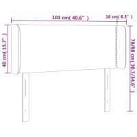 Produktbild för Sänggavel LED rosa 103x16x78/88 cm sammet