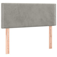 Produktbild för Ramsäng med madrass ljusgrå 120x200 cm sammet