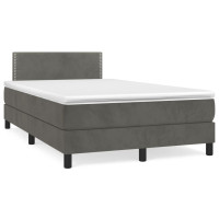 Produktbild för Ramsäng med madrass mörkgrå 120x200 cm sammet