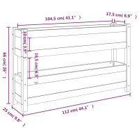 Produktbild för Odlingslåda grå 112x25x66 cm massiv furu