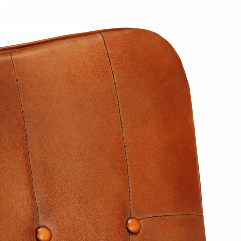 Produktbild för Gungstol ljusbrun äkta läder
