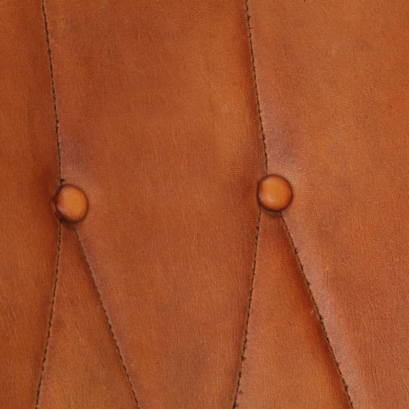 Produktbild för Gungstol ljusbrun äkta läder