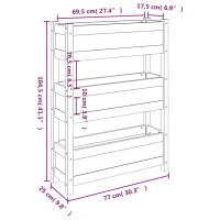 Produktbild för Odlingslåda grå 77x25x104,5 cm massiv furu