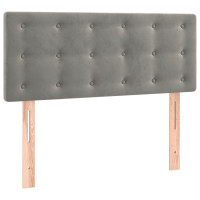 Produktbild för Ramsäng med madrass ljusgrå 80x200 cm sammet