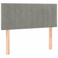Produktbild för Ramsäng med madrass ljusgrå 80x200 cm sammet