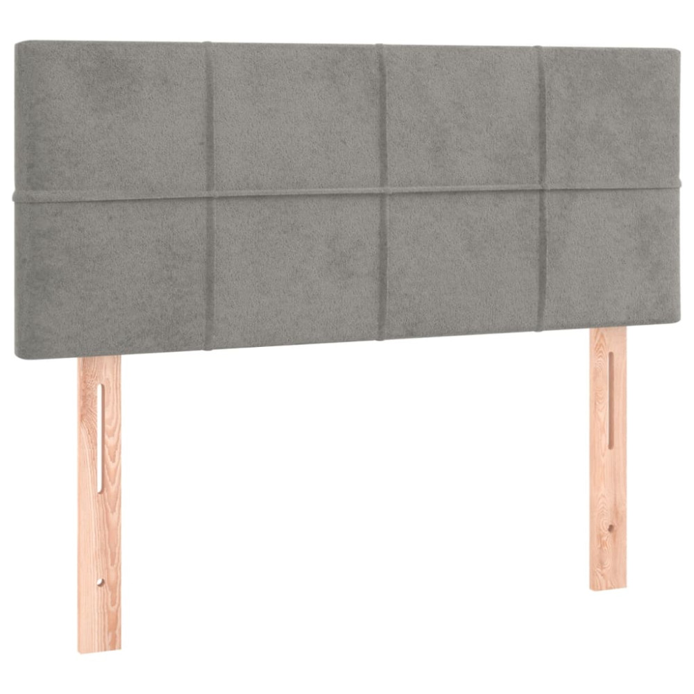 Produktbild för Ramsäng med madrass ljusgrå 80x200 cm sammet