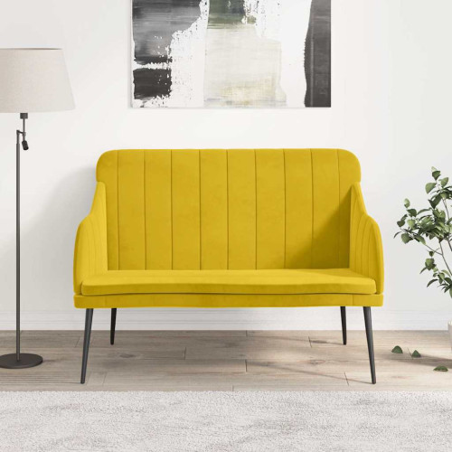 vidaXL Bänk gul 110x76x80 cm sammet
