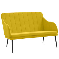 Produktbild för Bänk gul 110x76x80 cm sammet