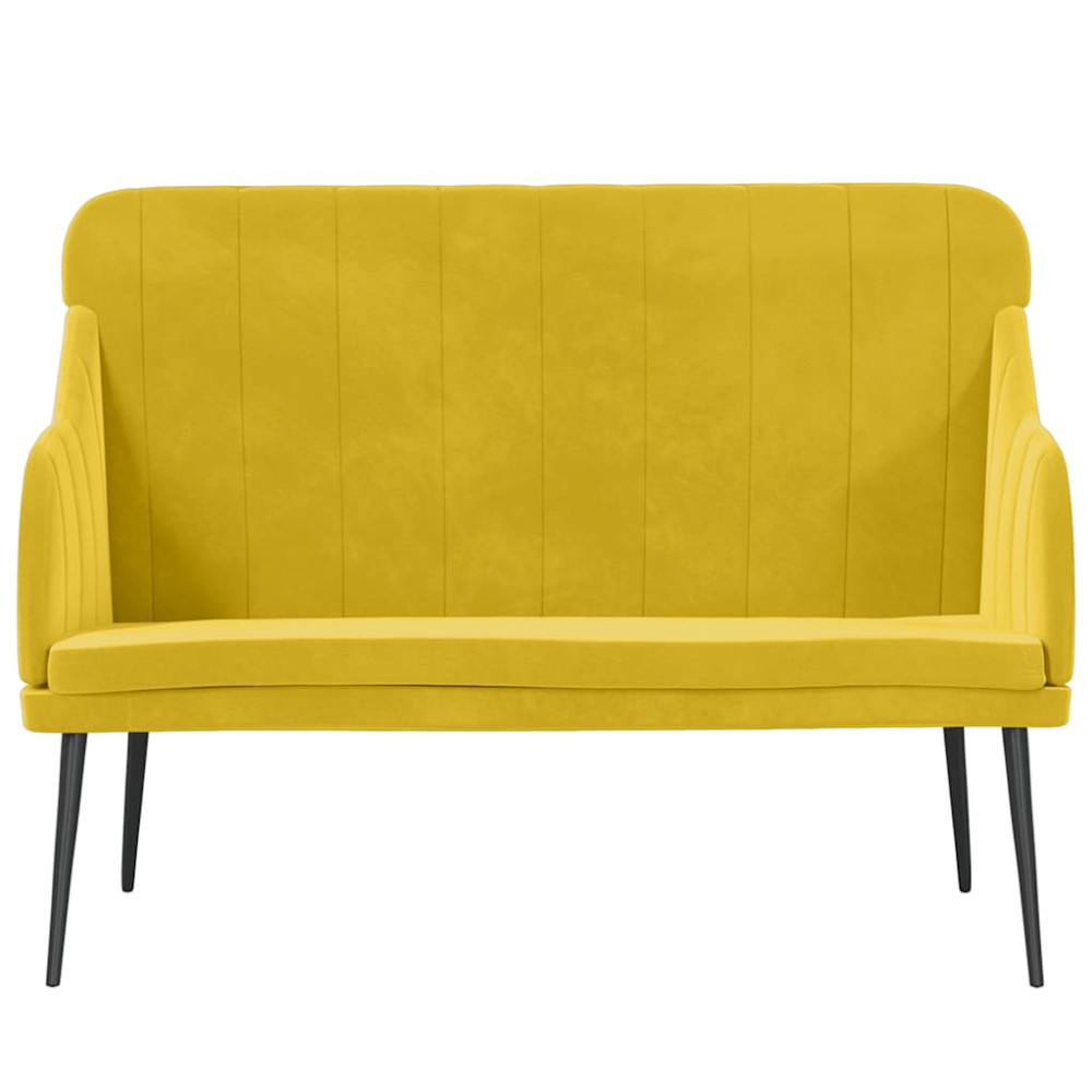 Produktbild för Bänk gul 110x76x80 cm sammet