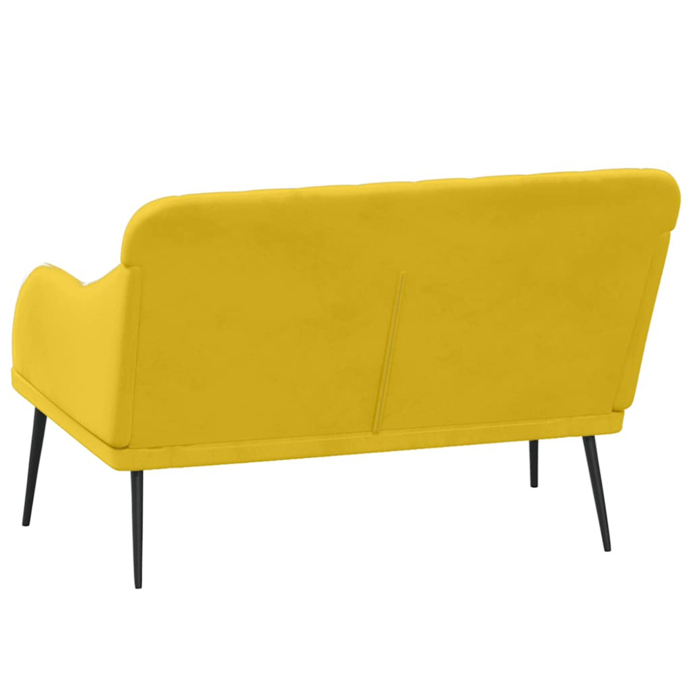 Produktbild för Bänk gul 110x76x80 cm sammet