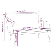 Produktbild för Bänk gul 110x76x80 cm sammet