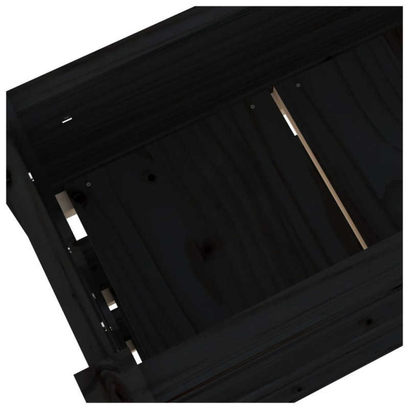 Produktbild för Odlingslåda svart 112x25x104,5 cm massiv furu