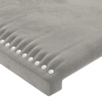 Produktbild för Sänggavel LED ljusgrå 103x16x78/88 cm sammet