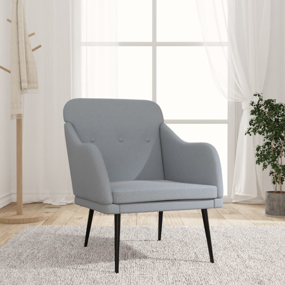 Produktbild för Fåtölj ljusgrå 63x76x80 cm tyg