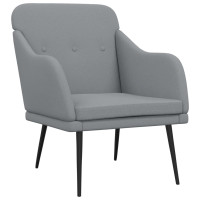 Produktbild för Fåtölj ljusgrå 63x76x80 cm tyg