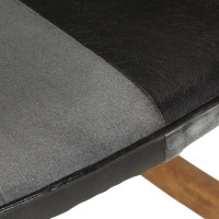 Miniatyr av produktbild för Gungstol svart äkta läder och kanvas