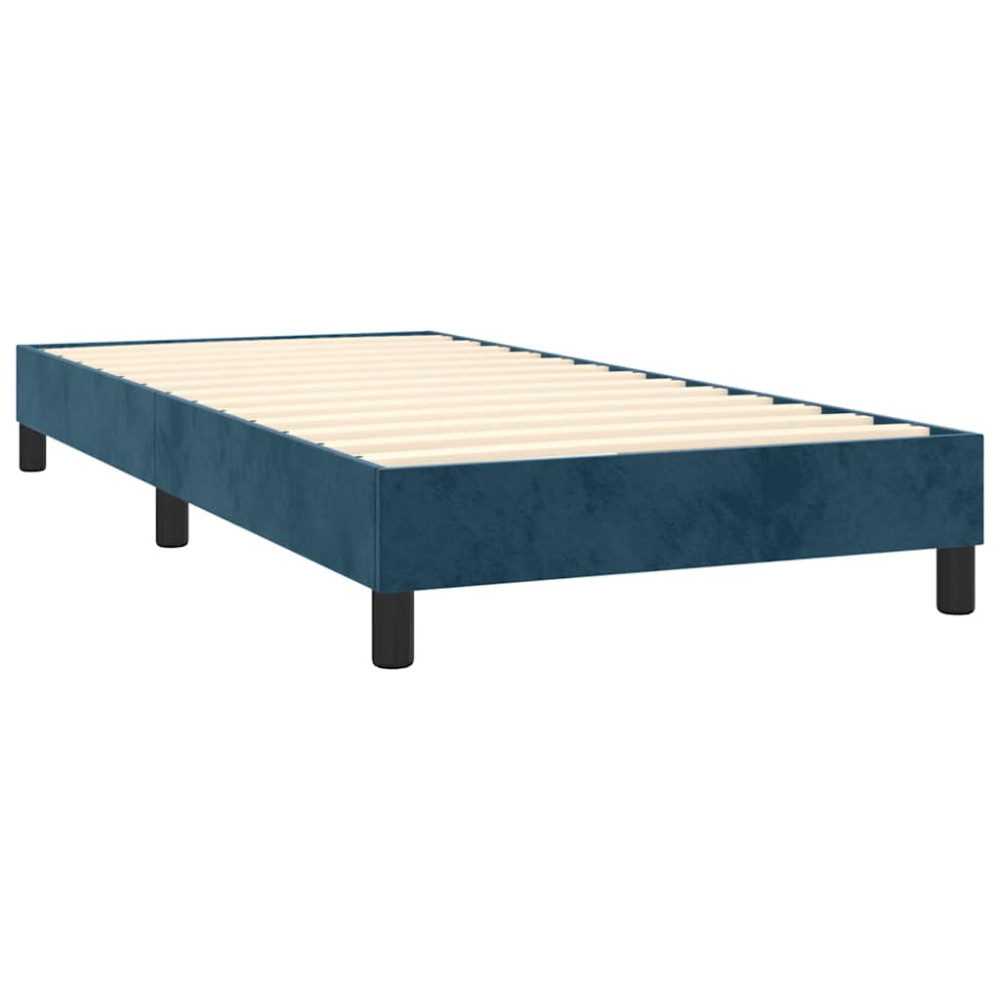 Produktbild för Ramsäng med madrass mörkblå 80x200 cm sammet